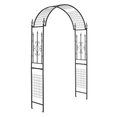 Rose Arch kovový zahradní oblouk pro popínavé rostliny Trellis Arch pro svatební párty na dvorku 143 x 40 x 234 cm