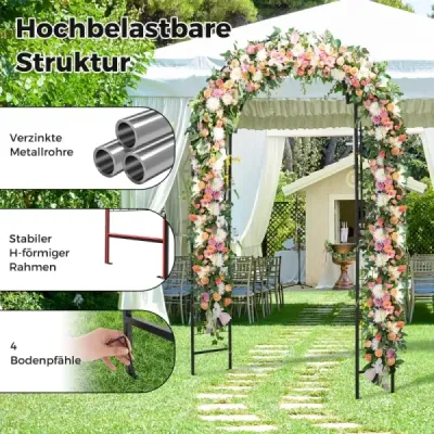 Rose Arch kovový zahradní oblouk pro popínavé rostliny Trellis Arch pro svatební párty na dvorku 143 x 40 x 234 cm