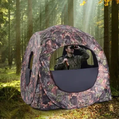 Lovecký stan vyskakovací design s 360° výhledem a taškou na přenášení a napínacími popruhy pro 2 osoby
