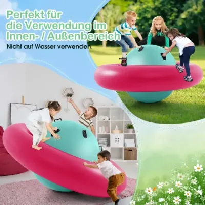 Nafukovací kopulovitá houpačka pro děti 223 cm velká dětská houpačka na rolování Růžová + zelená