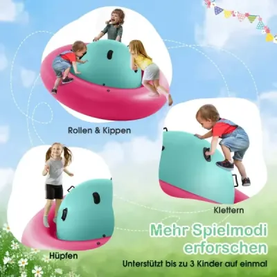 Nafukovací kopulovitá houpačka pro děti 223 cm velká dětská houpačka na rolování Růžová + zelená
