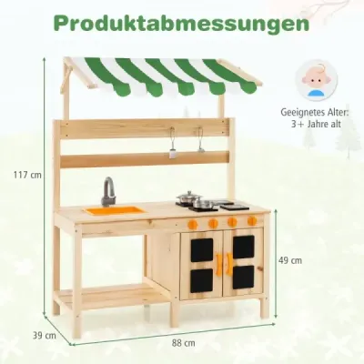 venkovní dětská kuchyňka jedlové dřevo se stříškou 88 x 39 x 117 cm přírodní venkovní dětská kuchyňka jedlové dřevo se stříškou 88 x 39 x 117 cm přírodní