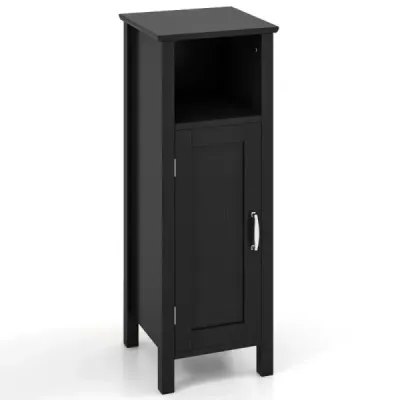 Koupelnová skříňka Koupelnová skříňka s otevřenou boční skříňkou Úložná skříňka 30 x 30 x 80 cm Černá