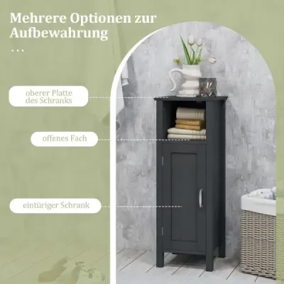 Koupelnová skříňka Koupelnová skříňka s otevřenou boční skříňkou Úložná skříňka 30 x 30 x 80 cm Černá