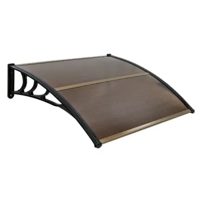 122 x 99 cm stříška na zastřešení předních dveří stříška předních dveří přístřešek hnědá