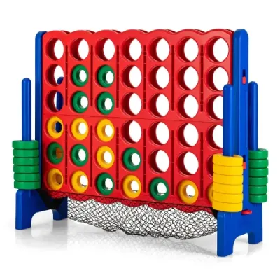 Jumbo sada Match-4, 119 cm vysoká hra Match-4 pro děti, modrá