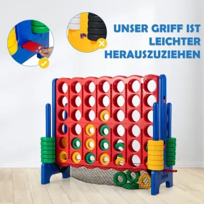 Jumbo sada Match-4, 119 cm vysoká hra Match-4 pro děti, modrá