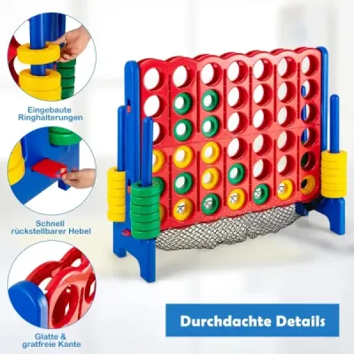Jumbo sada Match-4, 119 cm vysoká hra Match-4 pro děti, modrá