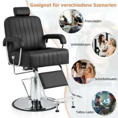 Kadeřnické křeslo s opěrkou hlavy & zádovou opěrkou & hydraulickou pumpou otočné kadeřnické křeslo o 360°