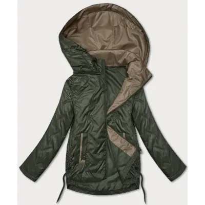 Cienka pikowana kurtka plus size S'West khaki (B8361-11)