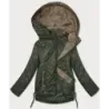 Cienka pikowana kurtka plus size S'West khaki (B8361-11)