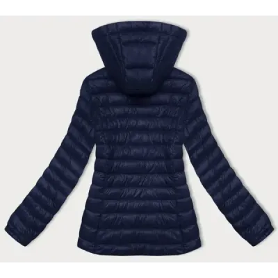 Pikowana kurtka damska z kapturem J Style granatowa (16M9102-215)