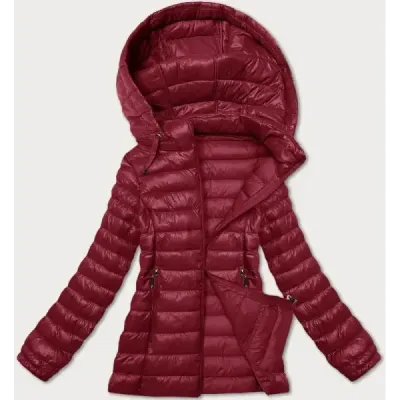 Pikowana kurtka damska z kapturem J Style bordo (16M9102-06)