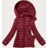 Pikowana kurtka damska z kapturem J Style bordo (16M9102-06)