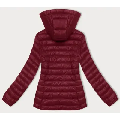 Pikowana kurtka damska z kapturem J Style bordo (16M9102-06)