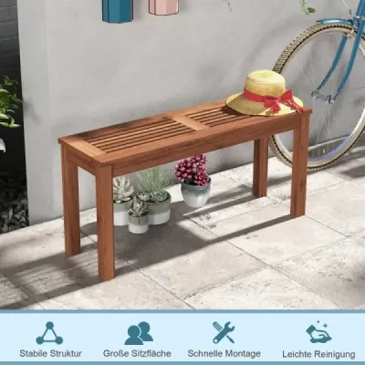 Zahradní lavice odolná proti povětrnostním vlivům 2místná lavice bez opěradla dřevěná lavice do 150 kg 100 x 30,5 x 47 cm 2 kusy