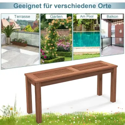 Zahradní lavice odolná proti povětrnostním vlivům 2místná lavice bez opěradla dřevěná lavice do 150 kg 100 x 30,5 x 47 cm 2 kusy