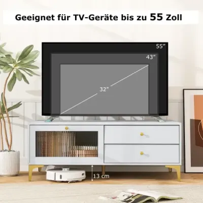 TV stolek pro TV 55 palců se zásuvkami konzolová skříňka TV skříňka TV konzole