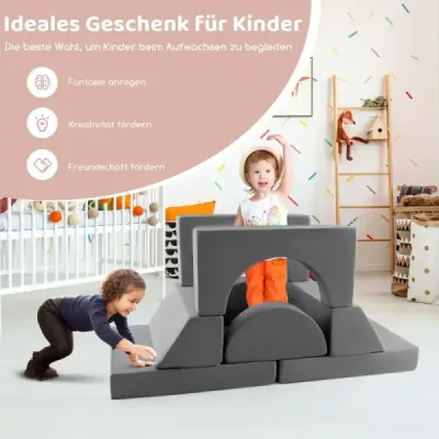 Modulární dětská pohovka Play Sofa Modulární pohovka s odnímatelným potahem 105,5 x 101 x 48 cm Šedá