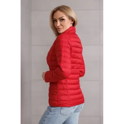 Prošívaná dámská podzimní bunda MODA9111 červená