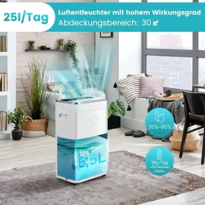 Odvlhčovač vzduchu Odvlhčovač vzduchu s nádrží na vodu o objemu 6,5 l až 30 ㎡ 25 l / den