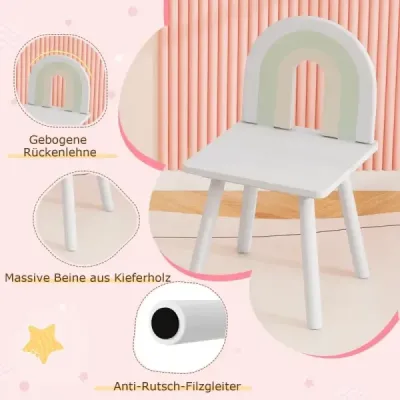 Dětský toaletní stolek ve tvaru mraku 2 v 1 s taburetem Kosmetický stolek bílý