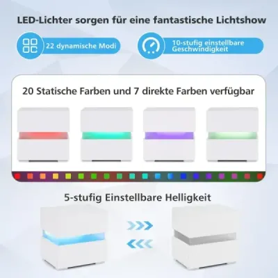 Noční stolek sada 2 LED nočních stolků Noční stolek ve vysokém lesku Noční stolek se 2 zásuvkami Bílý