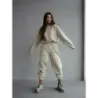 Bavlněná tepláková souprava s krátkou mikinou MODA2160 béžová
