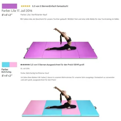 240 x 116 x 5 cm skládací gymnastická podložka sportovní podložka fitness podložka gymnastická podložka fialová