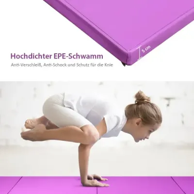 240 x 116 x 5 cm skládací gymnastická podložka sportovní podložka fitness podložka gymnastická podložka fialová