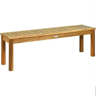 Akazienholz Outdoor-Bank Rustikale Holzbank 132 x 34 x 43,5 cm Teakové dřevo