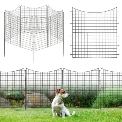 5 kusů Dekorativní kovový zahradní plot Plot do krajiny 98 cm vysoký Černá barva