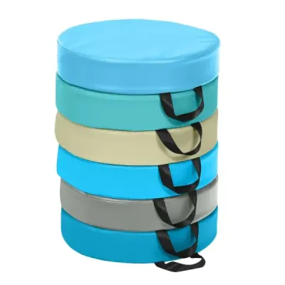 Sada 6 dětských polštářů na židli s rukojetí a zipem Polštář na podlahu Polštář na sedadlo Polštář na podsedák Světle modrý