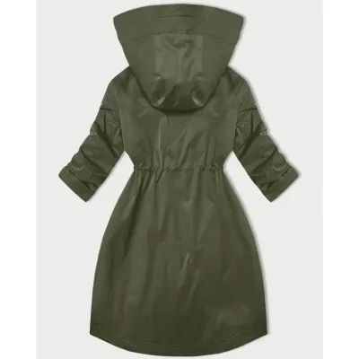 Dámská bunda s ohrnutými rukávy LHD MODA4591 olivová