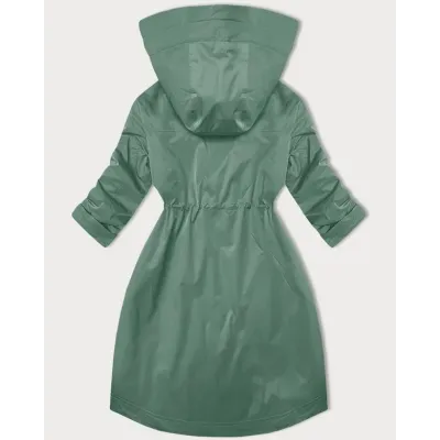 Dámská bunda s ohrnutými rukávy LHD MODA4591 zelená