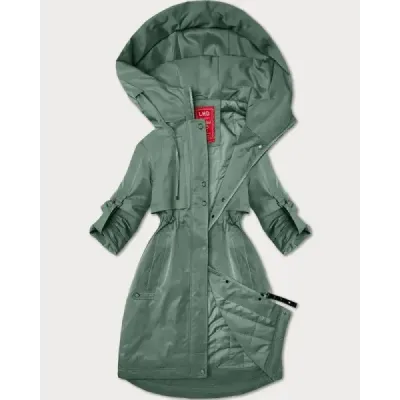 Dámská bunda s ohrnutými rukávy LHD MODA4591 zelená