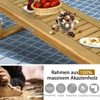 Lavice z masivního dřeva zahradní nábytek dřevěná lavice zahradní lavice nosnost až 360 kg 132 x 34 x 43,5 cm teakové dřevo