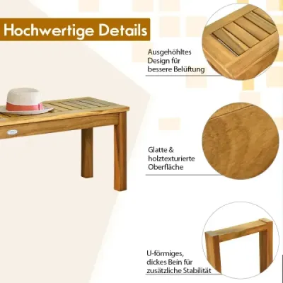 Lavice z masivního dřeva zahradní nábytek dřevěná lavice zahradní lavice nosnost až 360 kg 132 x 34 x 43,5 cm teakové dřevo