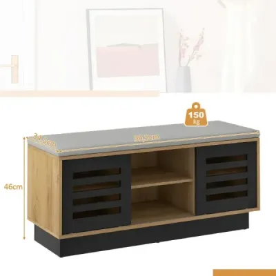 Lavice a botník 2 v 1 se 6 přihrádkami a 3 nastavitelnými policemi 99,5 x 34,5 x 46 cm Příroda