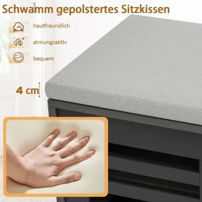 Lavice a botník 2 v 1 se 6 přihrádkami a 3 nastavitelnými policemi 99,5 x 34,5 x 46 cm Šedá