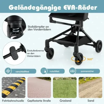 Skládací kočárek s nastavitelnou a odnímatelnou stříškou Travel Buggy Dětský kočárek