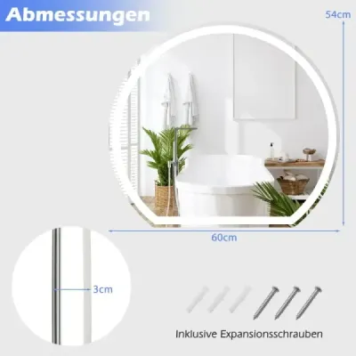 LED koupelnové zrcadlo s osvětlením proti zamlžování koupelnové zrcadlo nástěnné zrcadlo stmívatelné dotykovým vypínačem stříbrné LED koupelnové zrcadlo s osvětlením proti zamlžování koupelnové zrcadlo nástěnné zrcadlo stmívatelné dotykovým vypínačem stříbrné