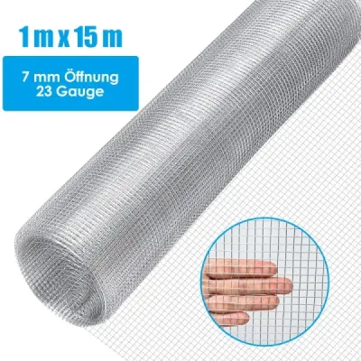 7 mm otváracia voliéra pletivo kovové pletivo veľkosti 23 pre sad / výbeh pre zvieratá 1 x 15 m