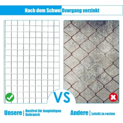 Železná síťovina 0,9 x 15 M s otvory 7 x 7 mm jako podpěra na ochranu stromů