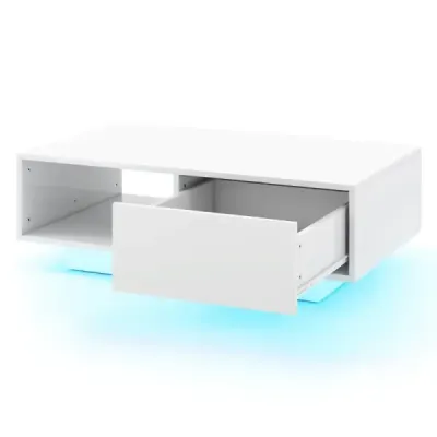 Konferenční stolek s 20 barevnými LED světly a dálkovým ovládáním 95 x 55 x 31 cm Bílá