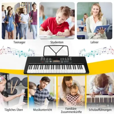 Klávesové piano pro začátečníky s 61 klávesami Digitální piano s 300 tóny