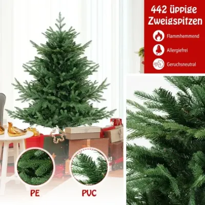 Umělý vánoční stromek 135 cm s osvětlením Jedle se 160 teplými bílými LED světly a 8 světelnými režimy