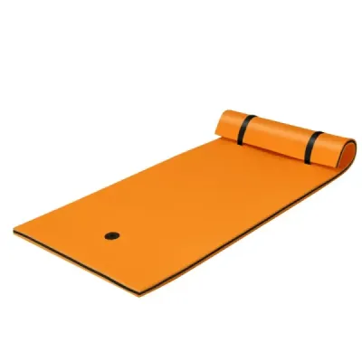Vodní houpací síť Plovoucí podložka na plavání Raft Vodní postel 220 x 90 x 4 cm oranžová+černá
