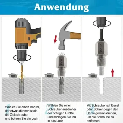 Costway 27-teiliges Schraubenausdreher Set mit Kasten Profi Linksausdreher Set Bolzenausdreher Set Orange
