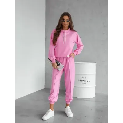 Sada mikiny s límcem a tepláky MODA82162 ružová